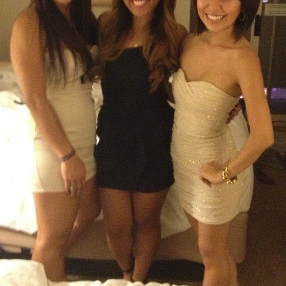 BEBE gold cream bodycon dress - Picture 4 of 4